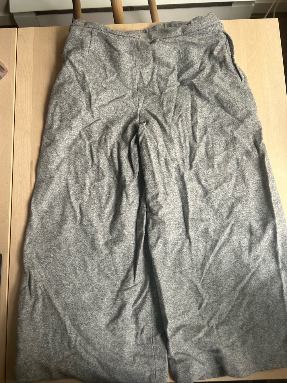 Women Wide-Leg Gray Pants